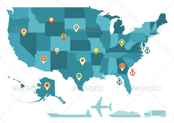 590x417 Usa Map Vector By Serkorkin Graphicriver