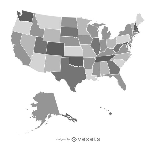 612x570 United States Map In Gray