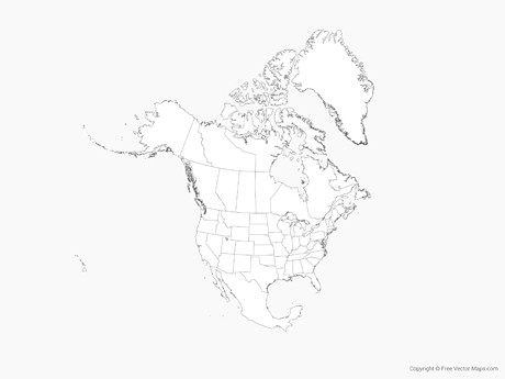 460x345 North America Vector Map With States And Provinces Unique Us Map