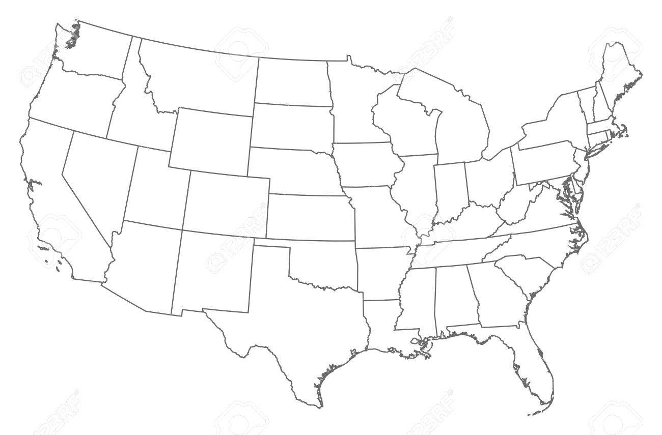 1300x855 Olive Us Map Silhouette Png Vector Outline Ai 11256347 In Usa