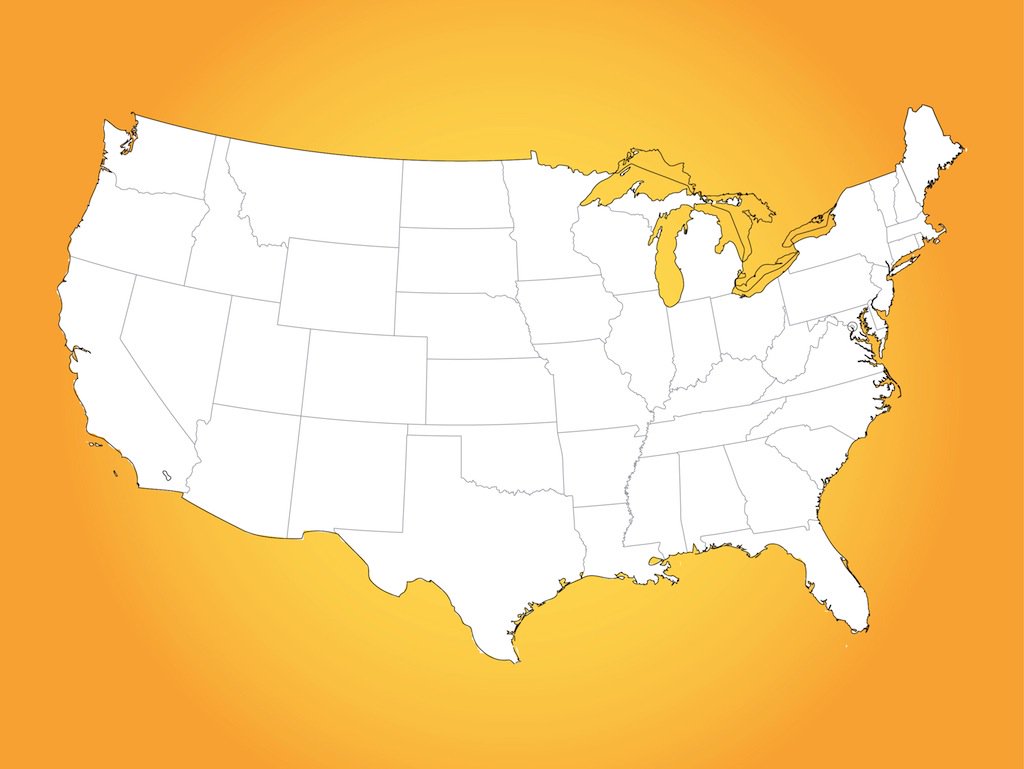 1024x769 Usa Map Vector Art Amp Graphics