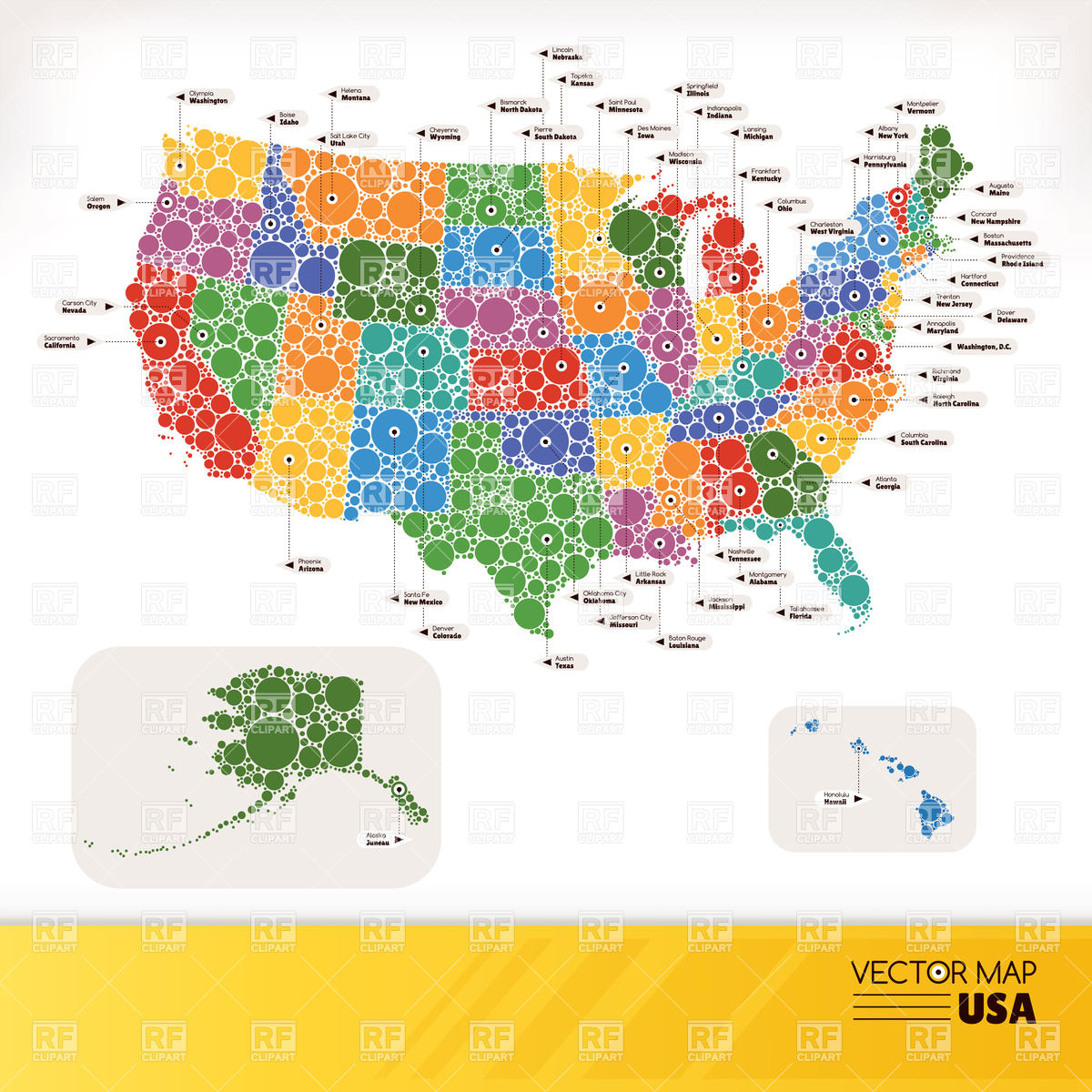 1200x1200 Stylized Map Of Usa In Infographics Style Vector Image Vector
