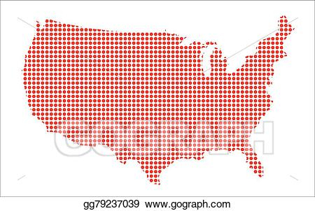 450x302 Us Map Eps Vector Art Red Dot Map Of The Usof A Eps Clipart