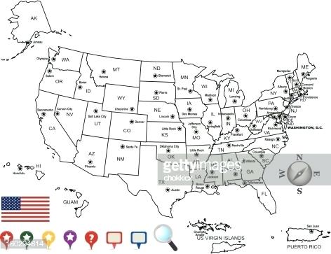 472x363 Maps Usa Map With Capitols