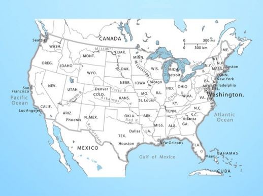 518x386 Us Map Vector Image Free