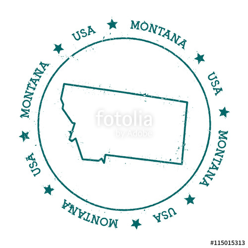500x500 Montana Vector Map. Retro Vintage Insignia With Us State Map