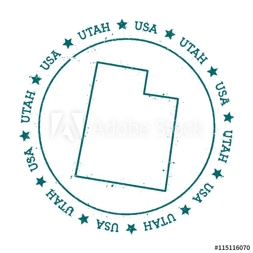500x500 Utah Vector Map. Retro Vintage Insignia With Us State Map