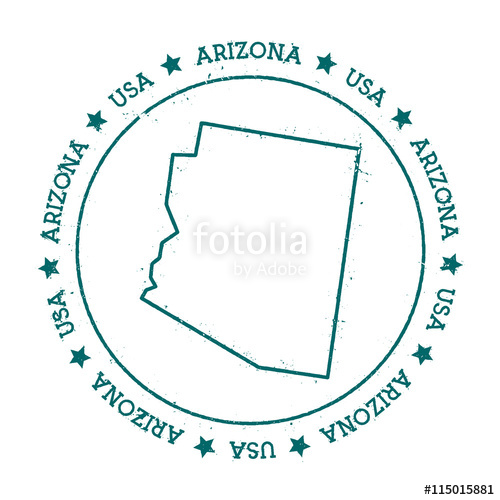 500x500 Arizona Vector Map. Retro Vintage Insignia With Us State Map