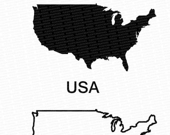 340x270 Set 49 Us States Vector And Outline Usa State Clipart Clip Etsy