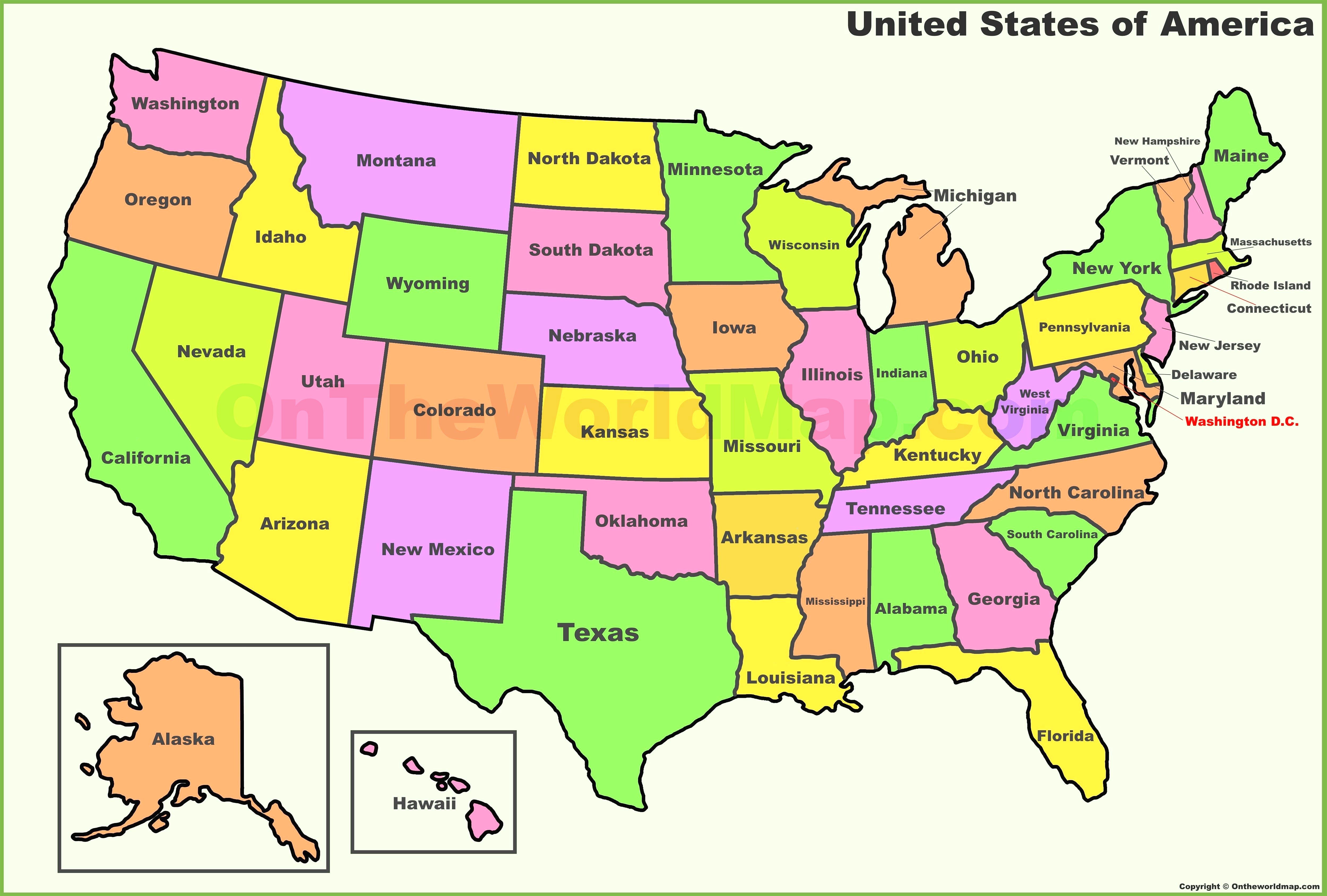 5000x3378 Simplified Map Of Us States Us Map Showing All States Usa States