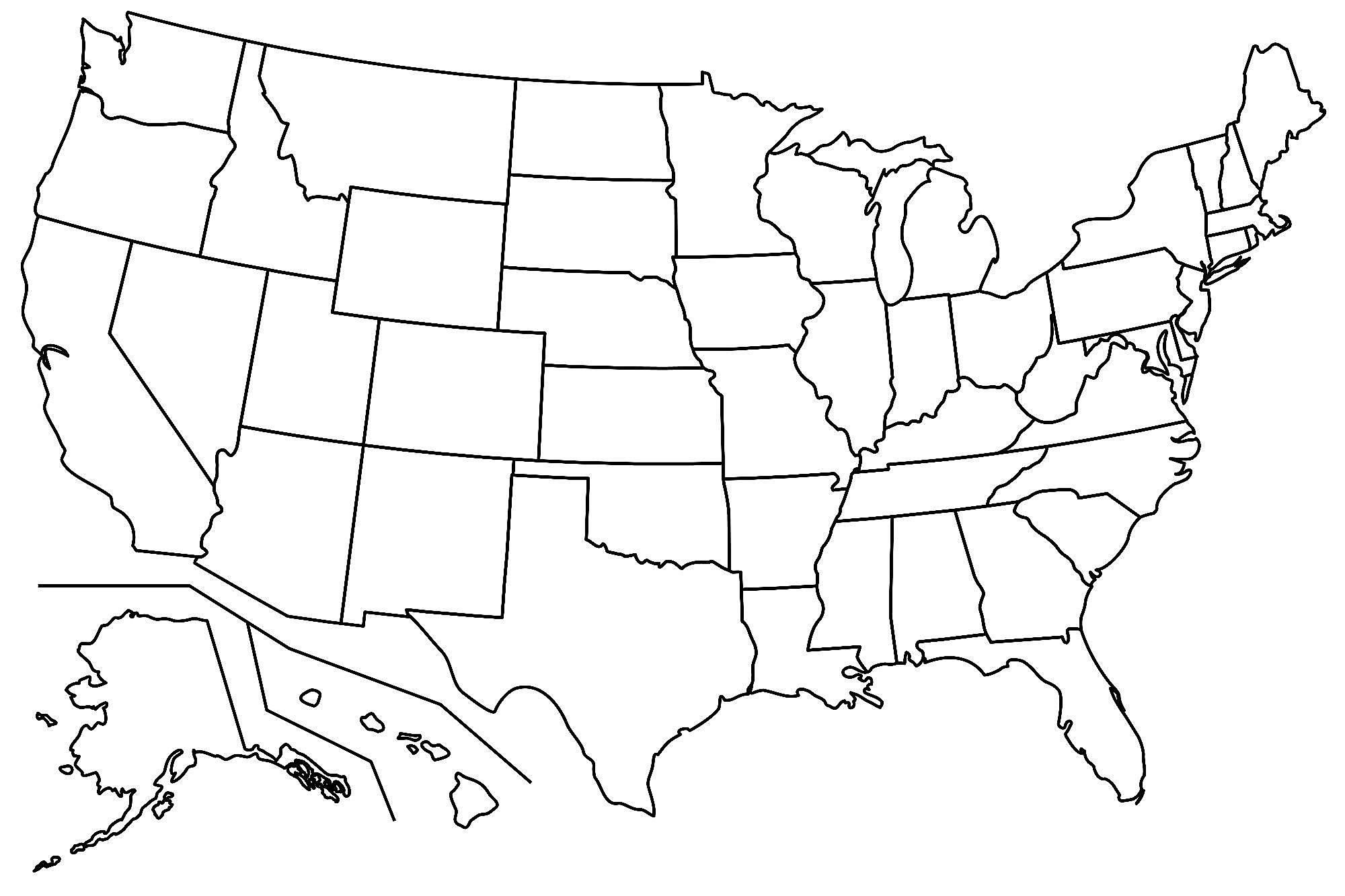 2000x1333 Blank Map Of Us High Quality Best Hd Outlinegif United States