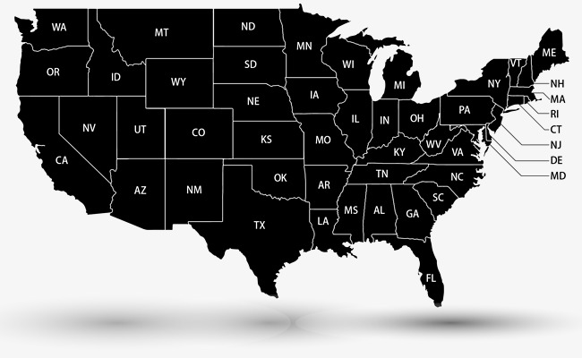 650x400 Vector Us Map, United States Map, Us States, Us Presidential