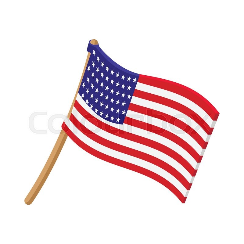 800x800 Usa Flag Cartoon Icon On White Background Stock Vector Colourbox