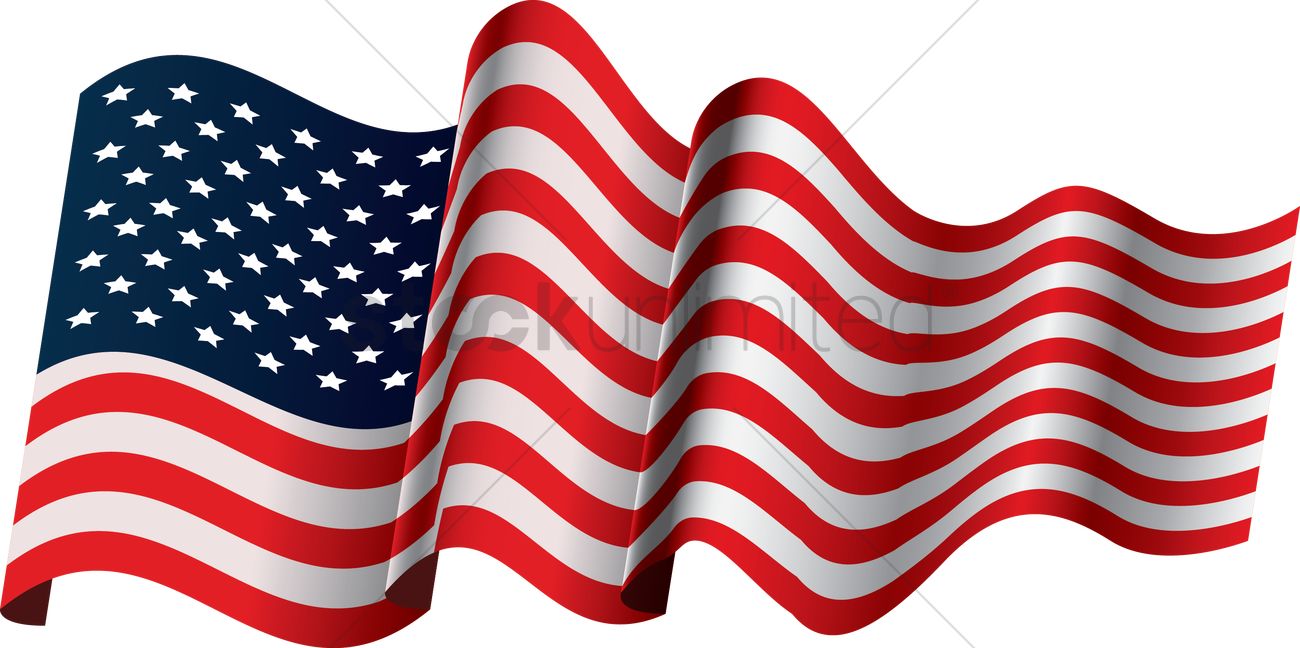 1300x648 Flowing Usa Flag Vector Image