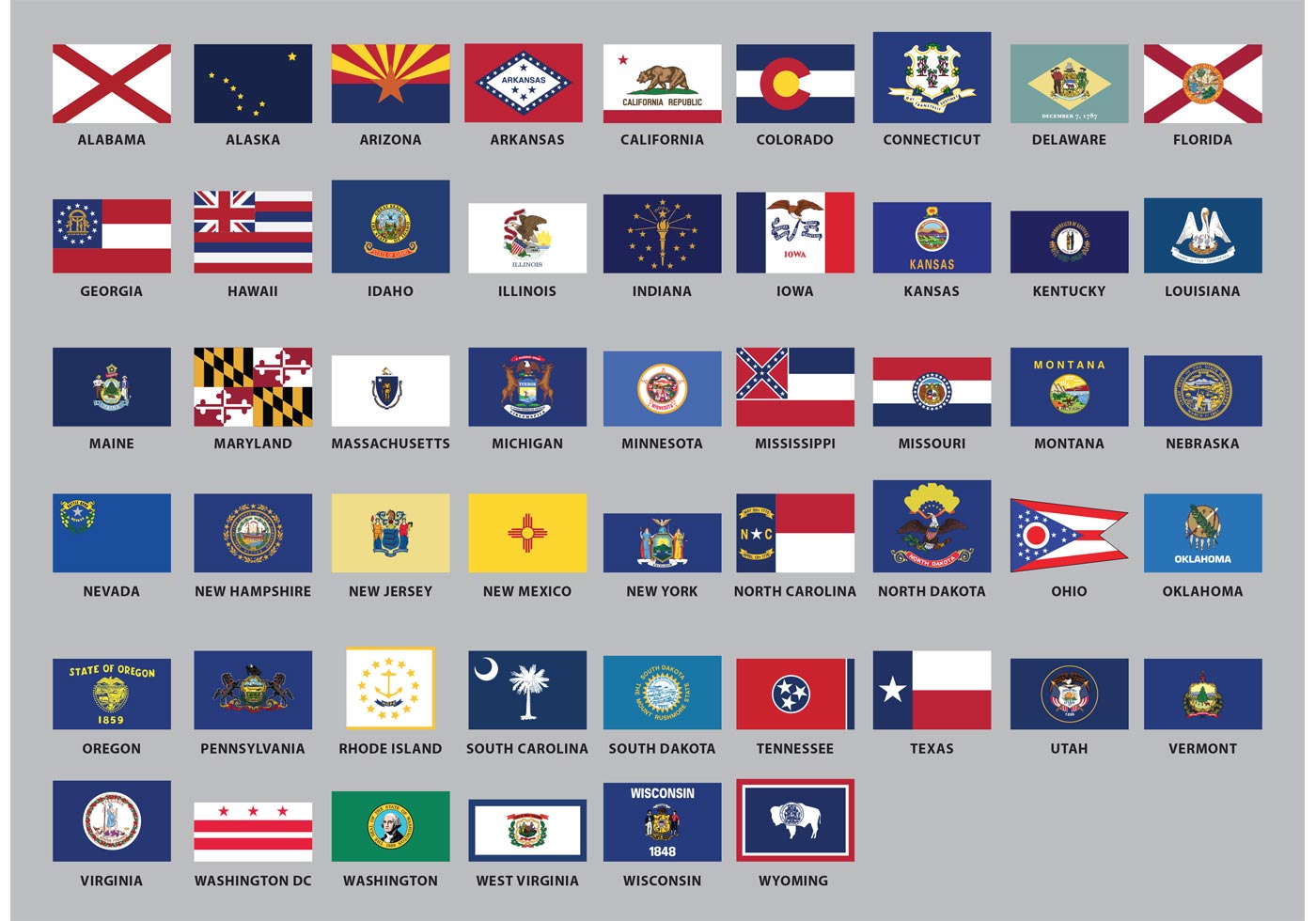 1400x980 Us State Flag Vectors