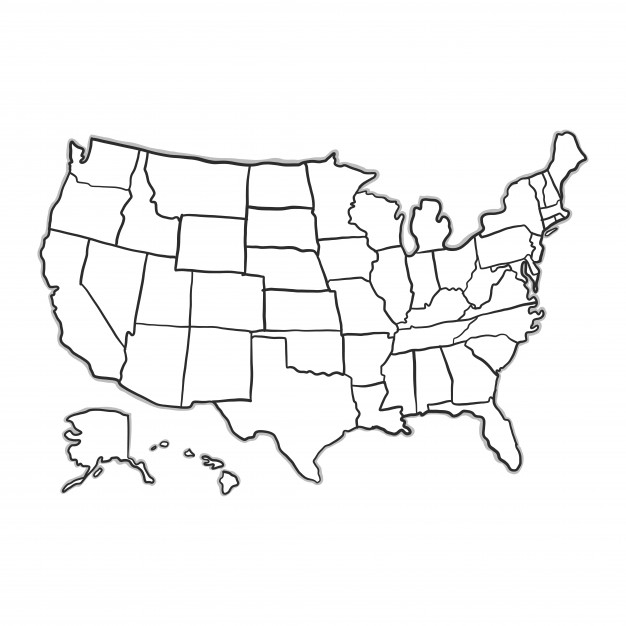 626x626 Us Map White Doodle Usa Map Vector Free Download 626 X 626 Pixels