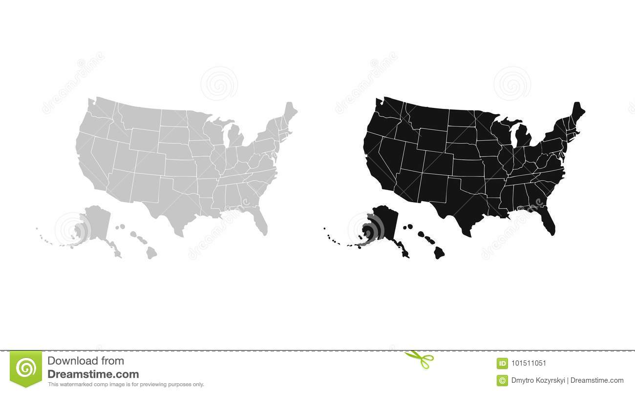 1300x807 Usa Map Vector Free Download Blank Similar Isolated White