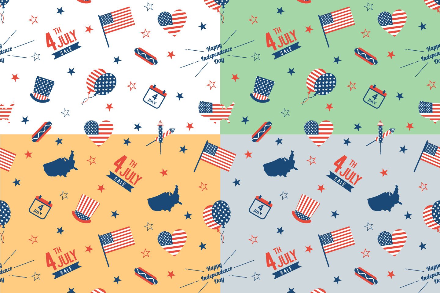 1440x960 Independence Day Usa Vector Free Pattern