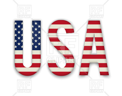 400x313 Word Usa With American United States Flag Vector Image Vector