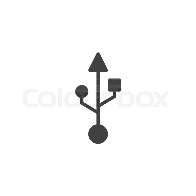 800x800 Usb Connection Icon Vector, Filled Flat Sign, Solid Pictogram