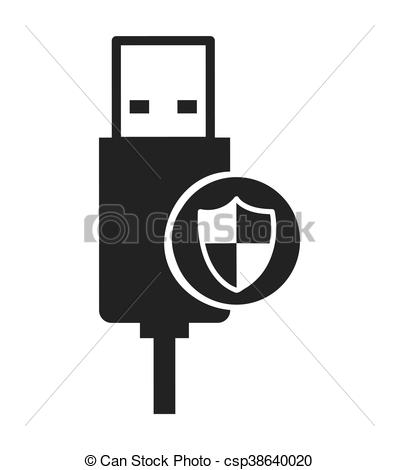399x470 Usb Connection Plug Icon Graphic Isolated Vector.