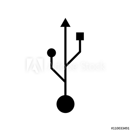 500x500 Usb Icon. Vector Illustration