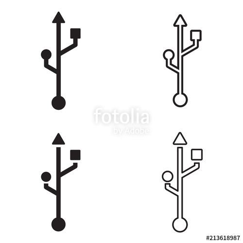 500x500 Usb Symbol Icon Set. Vector. Stock Image And Royalty Free Vector