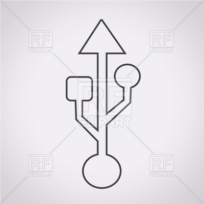 400x400 Usb Icon On Grey Background Vector Image Vector Artwork Of Icons