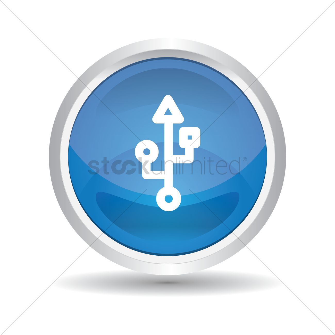 1300x1300 Usb Symbol Button Vector Image