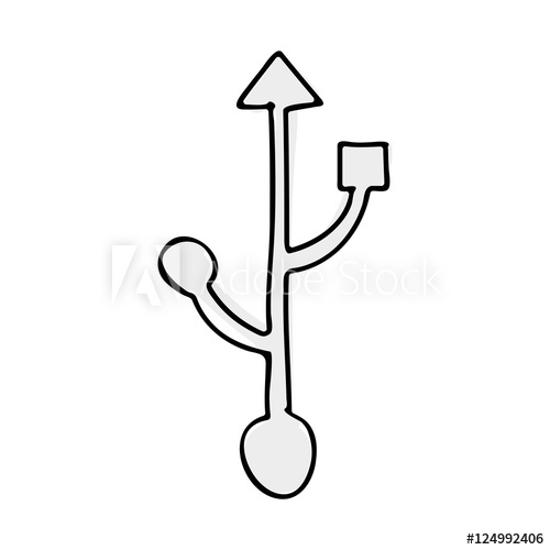 500x500 Usb Symbol Icon Image Vector Illustration Design