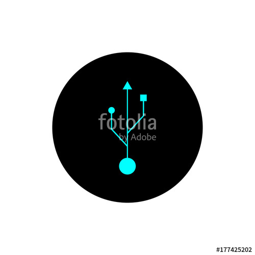 500x500 Usb Symbol Round Icon Vector Stock Image And Royalty Free Vector