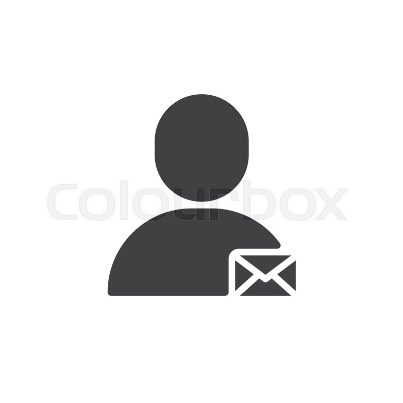 800x800 User Mail Icon Vector, Filled Flat Sign, Solid Pictogram Isolated