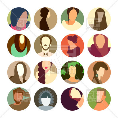 400x400 Set Of Circle Icons Of Users