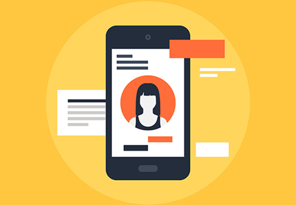 964x670 Vector Illustration Of User Profile Flat Design Concept.