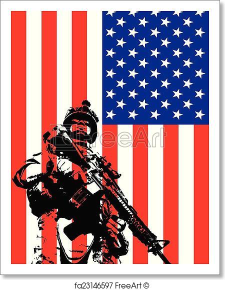 450x580 Free Art Print Of Vector Illustration Of Us Marine. Vector