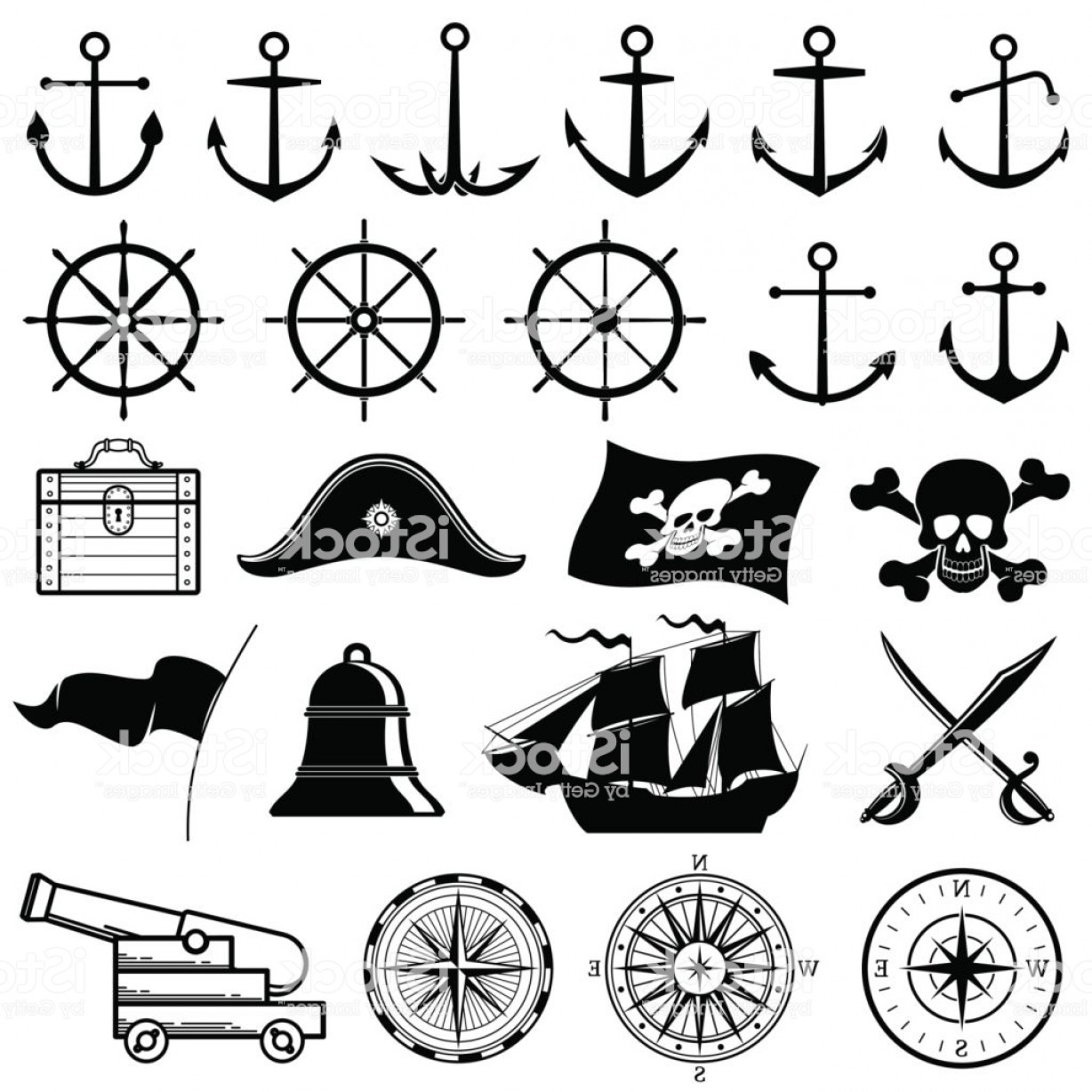1228x1228 Vintage Nautical Marine Navy Pirate Vector Icons Gm Lazttweet