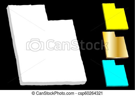 450x319 3d Map Of Utah (United States Of America)