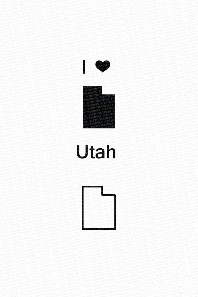 642x963 Utah Vector State Clipart Utah Clip Art Utah Map Clip Art Etsy
