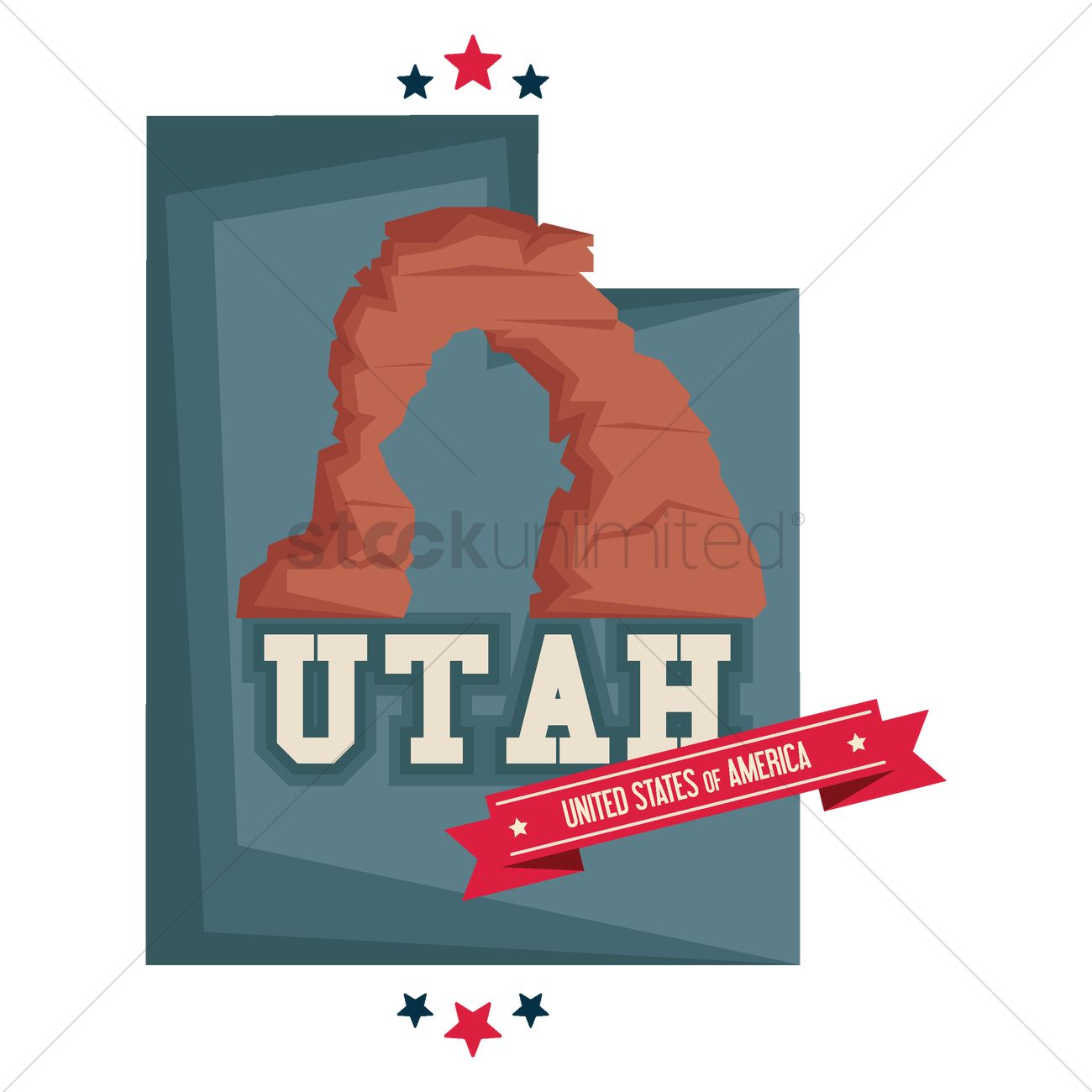 1300x1300 Utah Map With Rock Formation Utah Vector Image