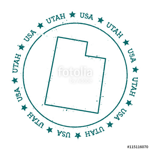 500x500 Utah Vector Map. Retro Vintage Insignia With Us State Map