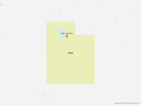 460x345 Vector Map Of Utah Free Vector Maps