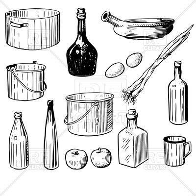 400x400 Kitchen Tools And Utensils Vector Image Vector Artwork Of