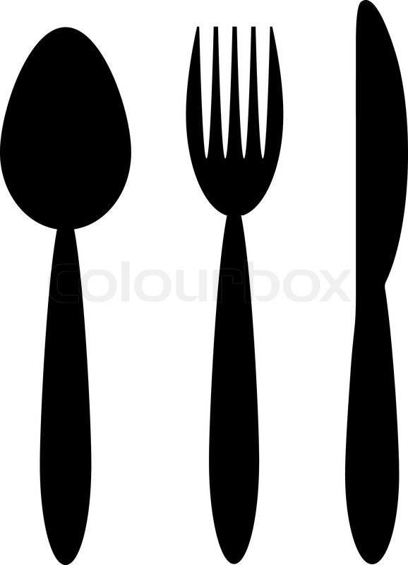 578x800 Utensils In Silhouette Vector On White Background Stock Vector