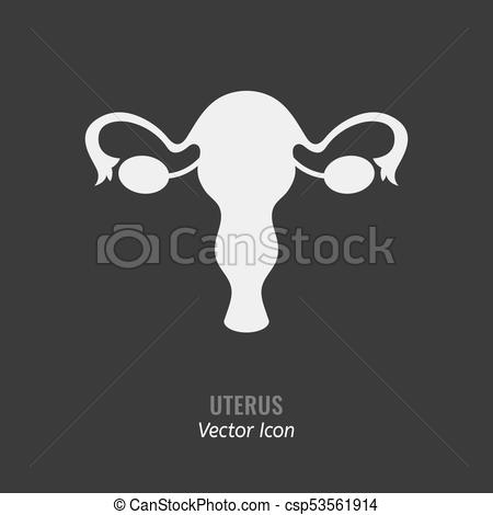 450x470 Uterus Vector Icon. Beautiful Illustration In Flat Style Isolated