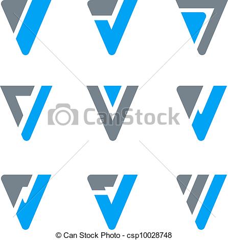 446x470 Logo Corporate Amp Luxury. Abstract Business Icon Set. V, W