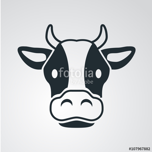 500x500 Icono Plano Cabeza De Vaca En Fondo Degradado