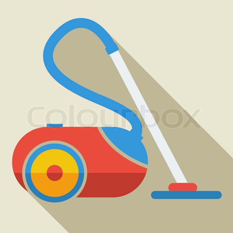 800x800 Modern Flat Design Concept Icon Vacuum Cleaner. Vector