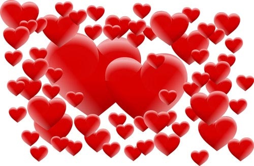 500x326 Romantic Valentine Hearts Vector Background Art Free Vector In
