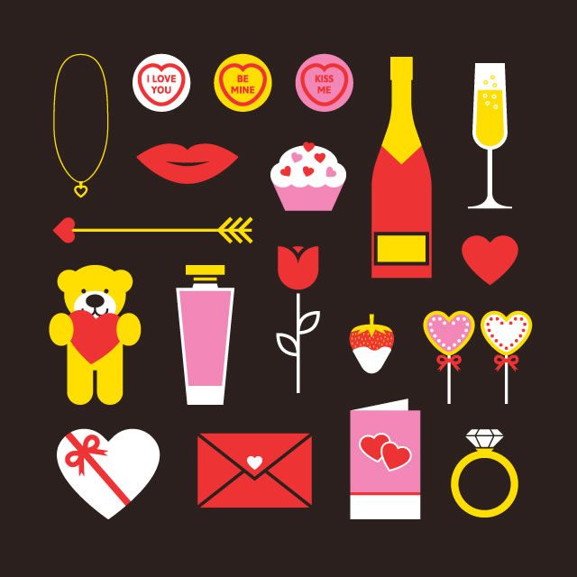 640x640 Freebie For Designers Valentines Vector Pack