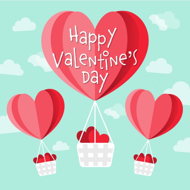 626x626 Heart Shaped Hot Air Balloons For Valentine Vector Free Download